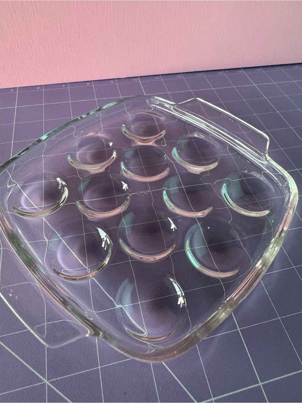 PYREX Clear Glass Deviled Egg Platter with Handles
